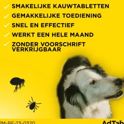 AdTab Anti Vlo en Teek Kauwtabletten Hond 1,3-2,5 kg 3 tabletten