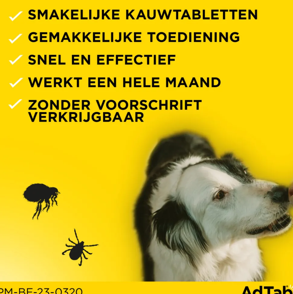 AdTab Anti Vlo en Teek Kauwtabletten Hond 1,3-2,5 kg 3 tabletten