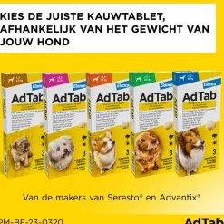 AdTab Anti Vlo en Teek Kauwtabletten Hond 1,3-2,5 kg 3 tabletten