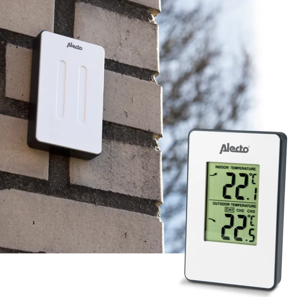 Alecto WS-1050 Weerstation Met Draadloze Buitensensor Wit