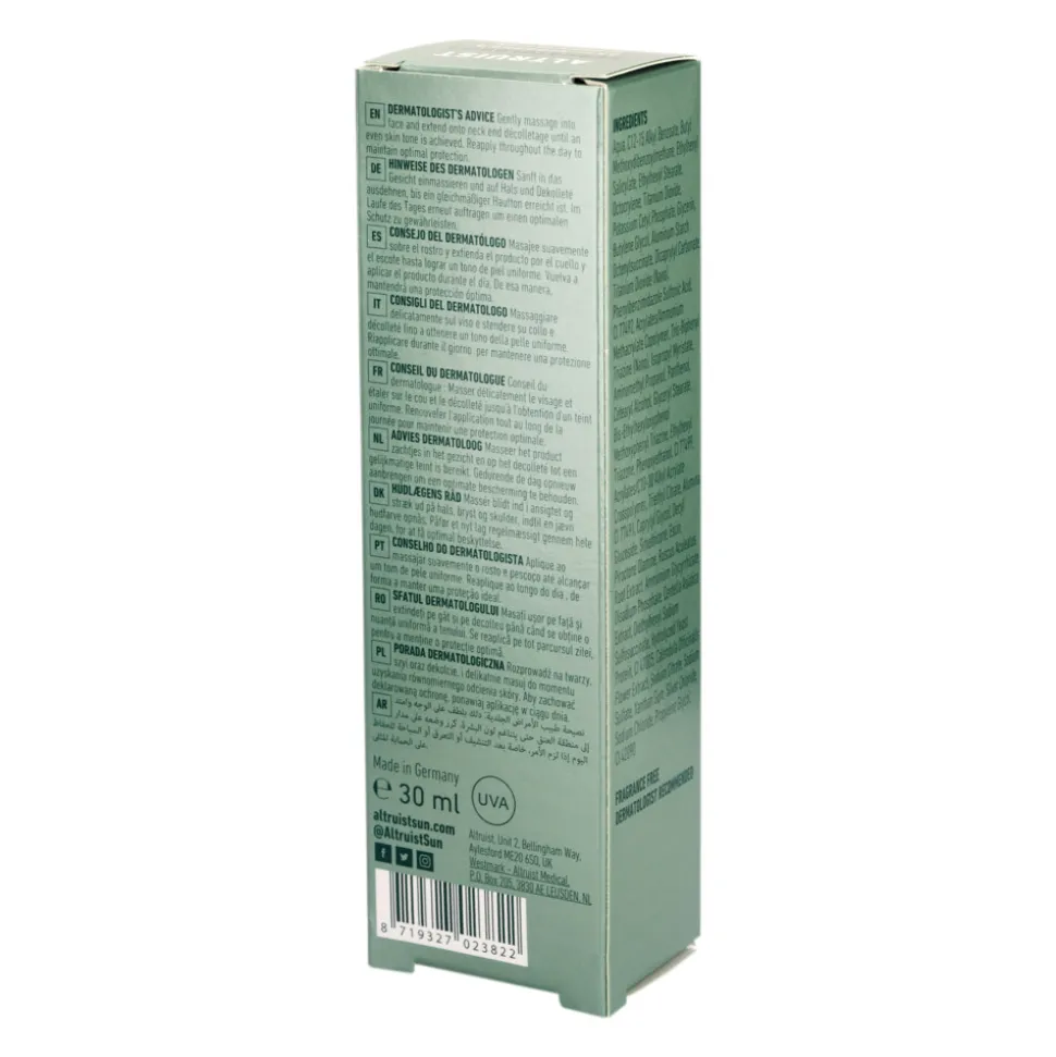 Altruist Zonnebrand Crème Anti-Roodheid en Pigment SPF 50 30 ml
