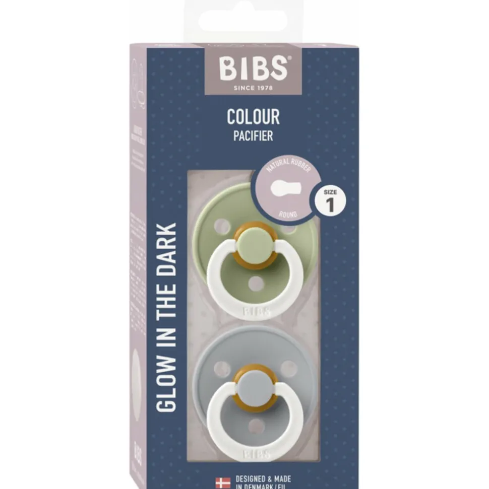 Bibs Fopspeen Maat 1 0-6 mnd Glow Sage Cloud 2 stuks