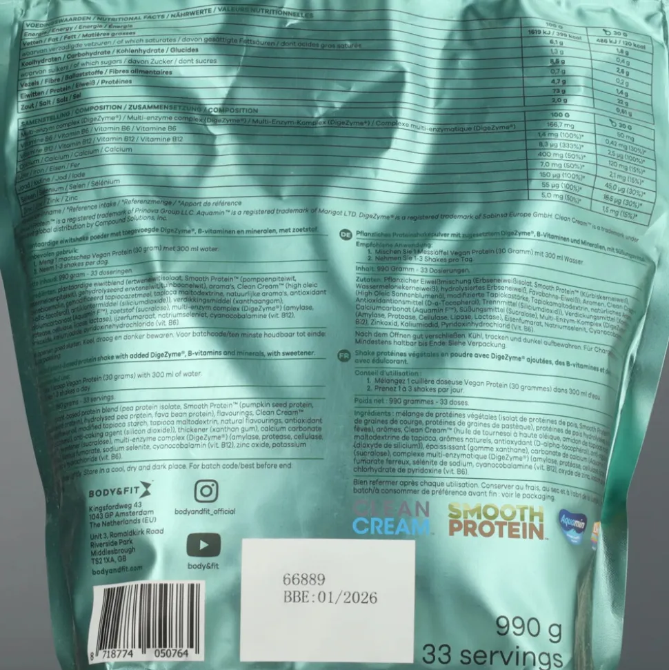 Body & Fit Vegan Protein Vanilla Chai 990 gr