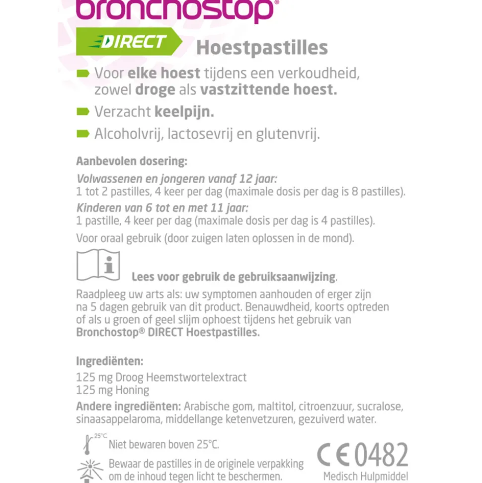 Bronchostop Hoestpastilles Direct Met Honing 20 stuks