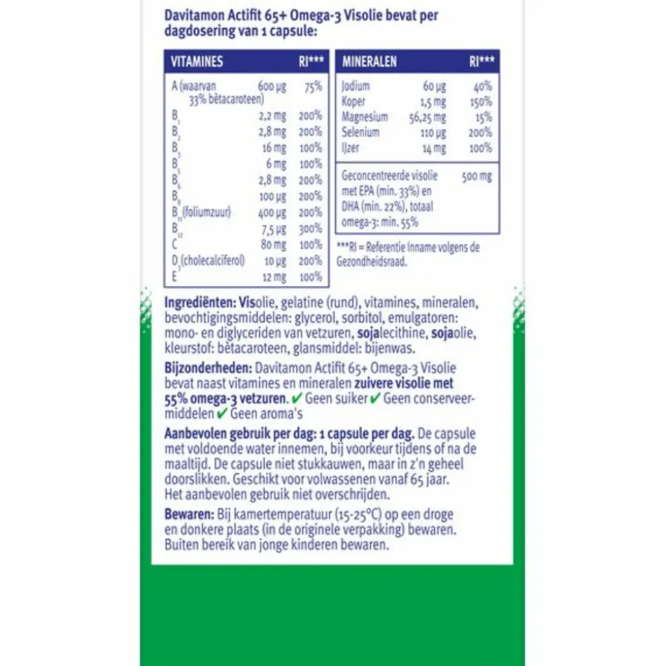 Davitamon Actifit 65+ Omega-3 Visolie 80 capsules