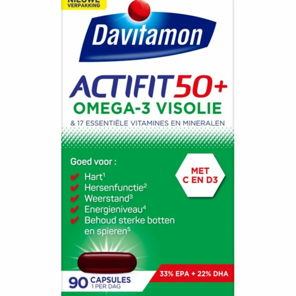 Davitamon Actifit 50+ Omega-3 Visolie 90 capsules