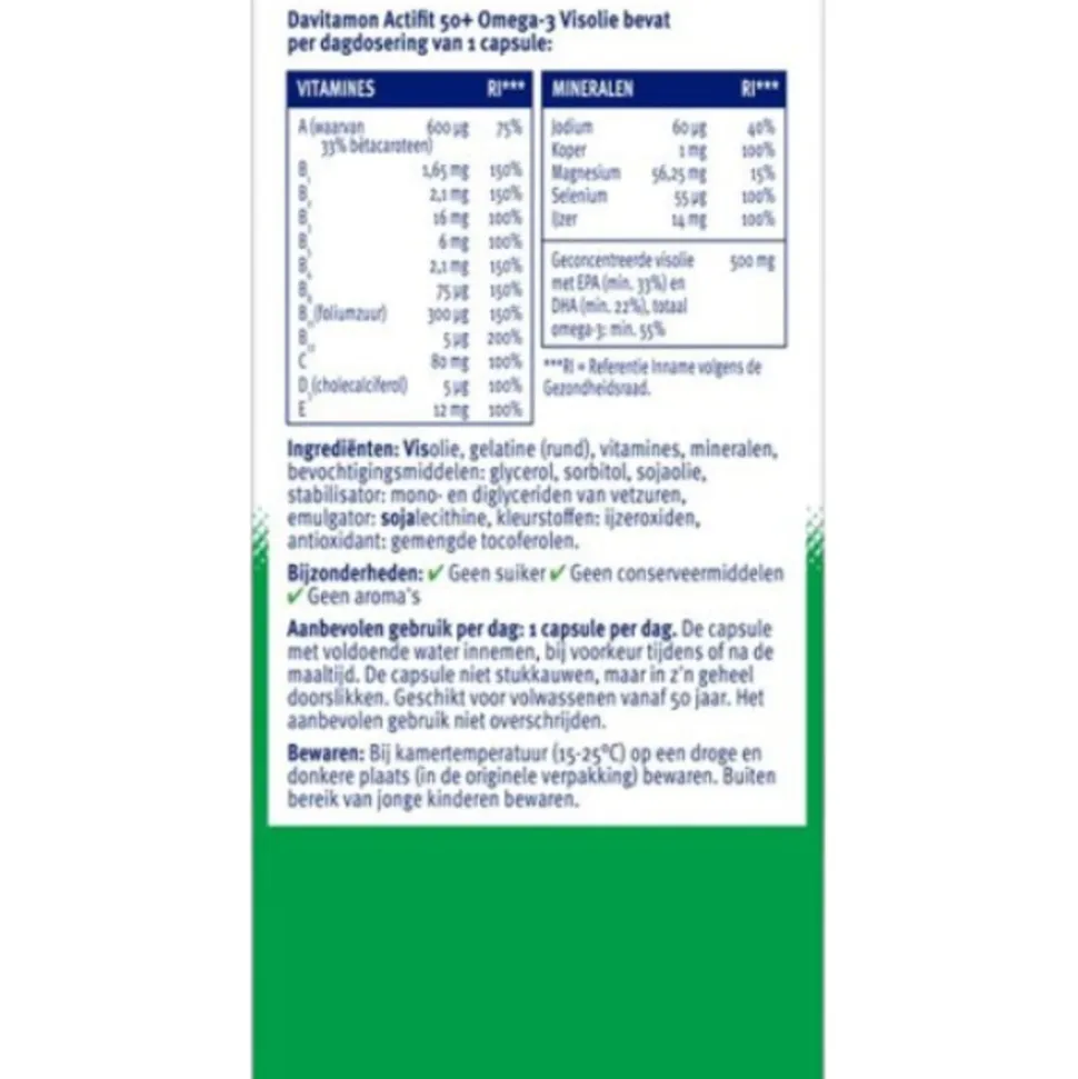 Davitamon Actifit 50+ Omega-3 Visolie 150 capsules
