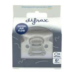 Difrax Fopspeen Natural 6+ mnd Grijs