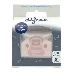 Difrax Fopspeen Natural 6+ mnd Roze