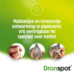 Dronspot Spot On Ontwormingsdruppels Kat 2,5 - 5 kg 2 pipetten