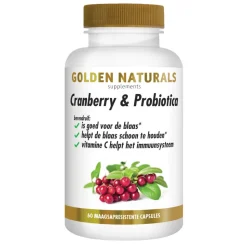 Golden Naturals Cranberry & Probiotica Maagsapresistent 60 vegacapsules