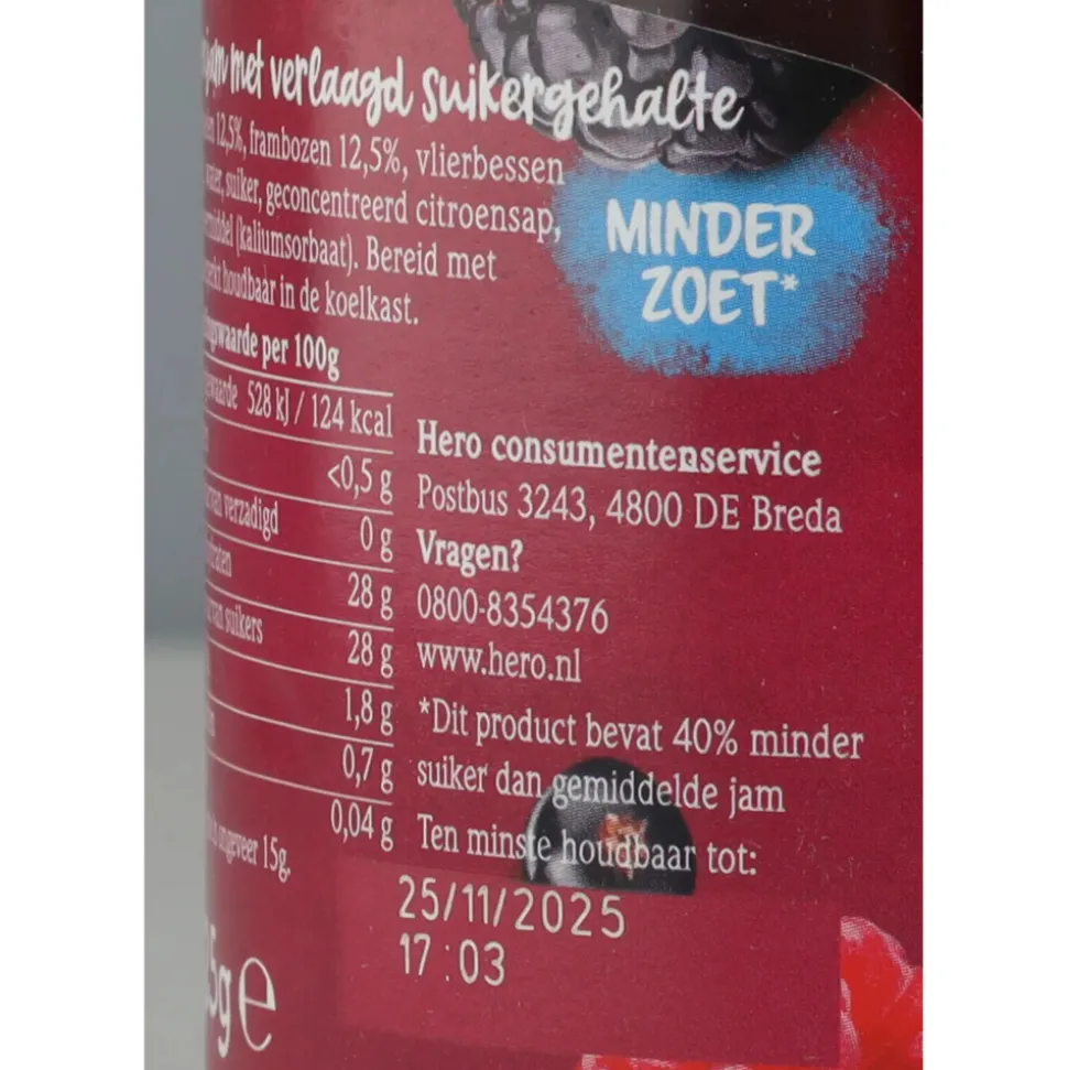 Hero Jam Minder Zoet Bosvruchten 325 gr
