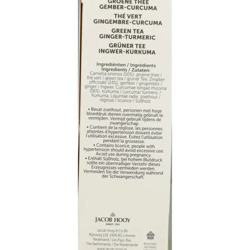 Jacob Hooy Groene Thee Gember - Curcuma 20 stuks