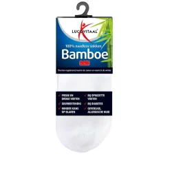 Lucovitaal Bamboe Enkelsok Wit Maat 35-38 1 paar