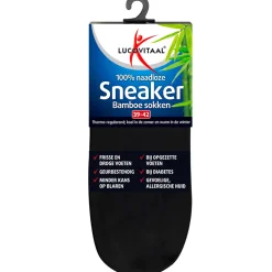 Lucovitaal Bamboe Sneakersok Zwart maat 39-42 1 paar
