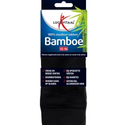 Lucovitaal Bamboe Sok Lang Zwart Maat 43-46 1 paar