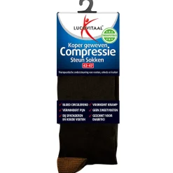 Lucovitaal Compressie Steun Sokken Zwart maat 42-47 1 paar