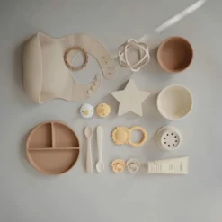 Mushie Slabbetje met Opvangbakje Shifting Sand