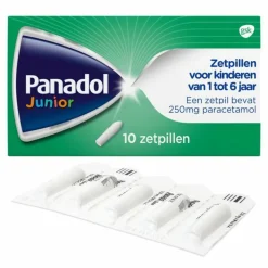 Panadol Junior Zetpillen 250 mg 1 jaar - 6 jaar 10 stuks