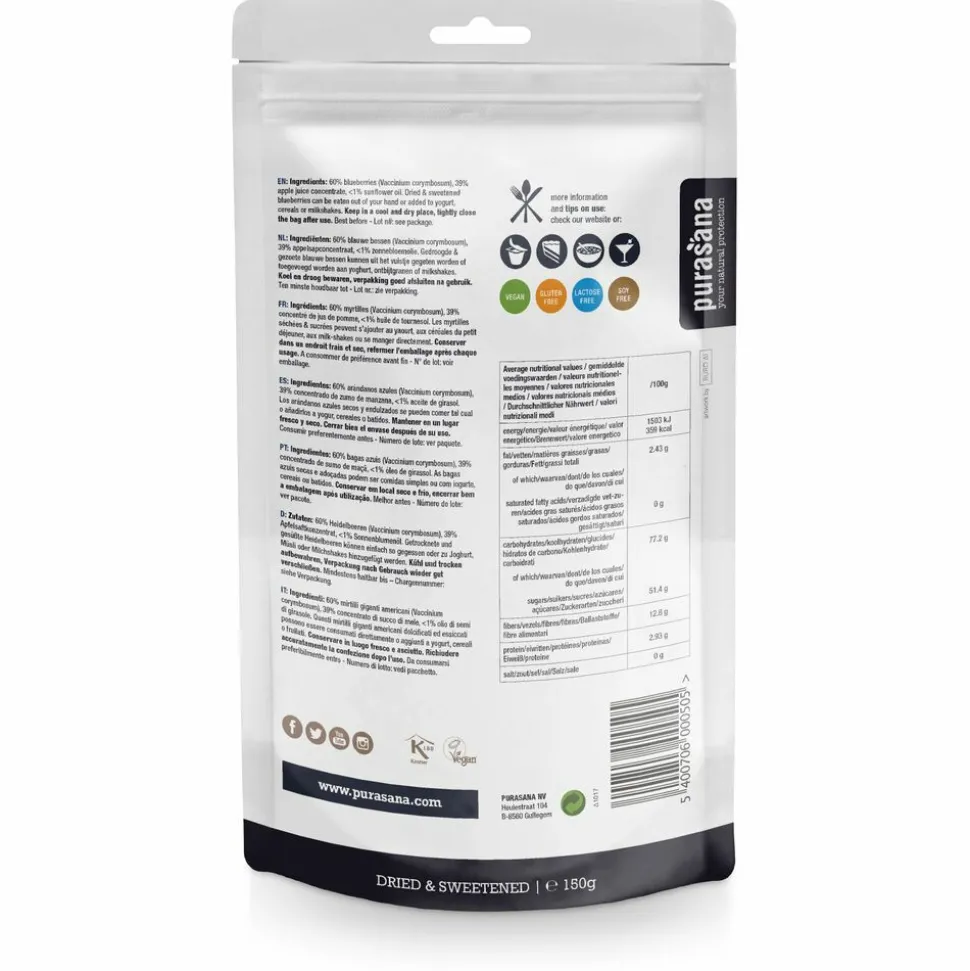 Purasana Blauwe Bessen Conventioneel 150 gr