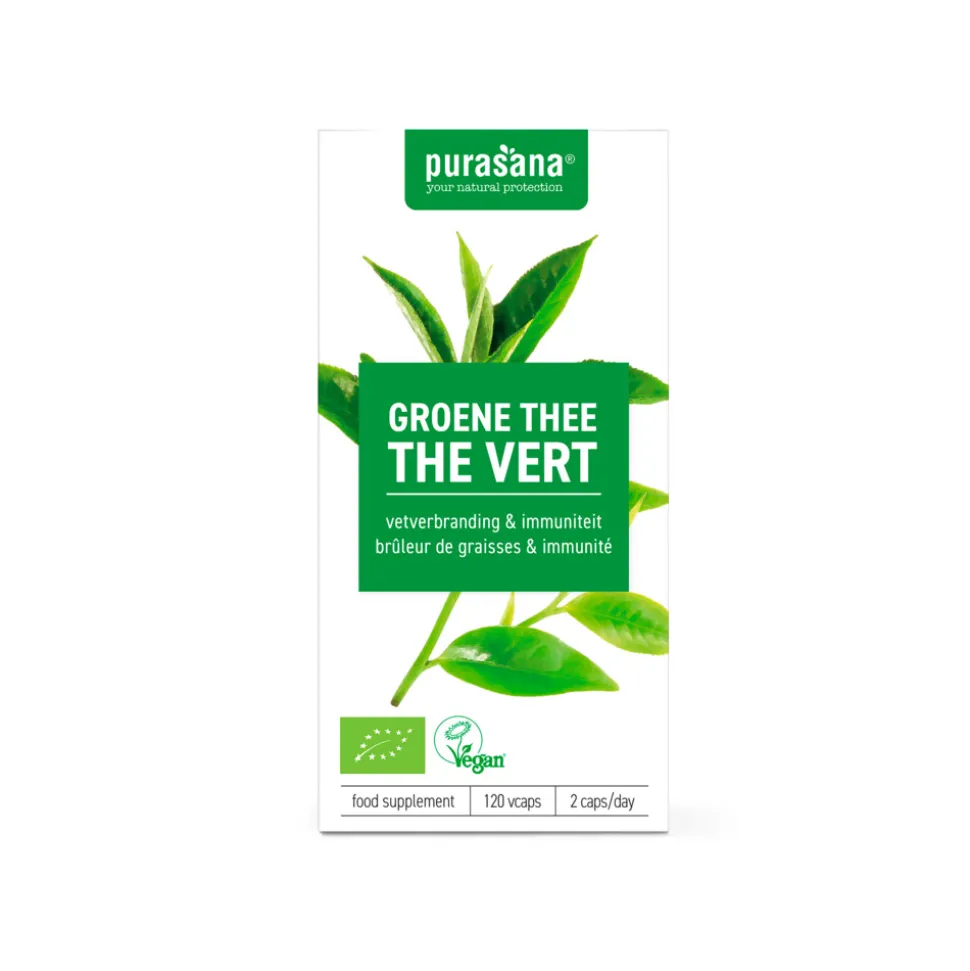 Purasana Single Plants Powders Groene Thee Extract Bio 120 capsules