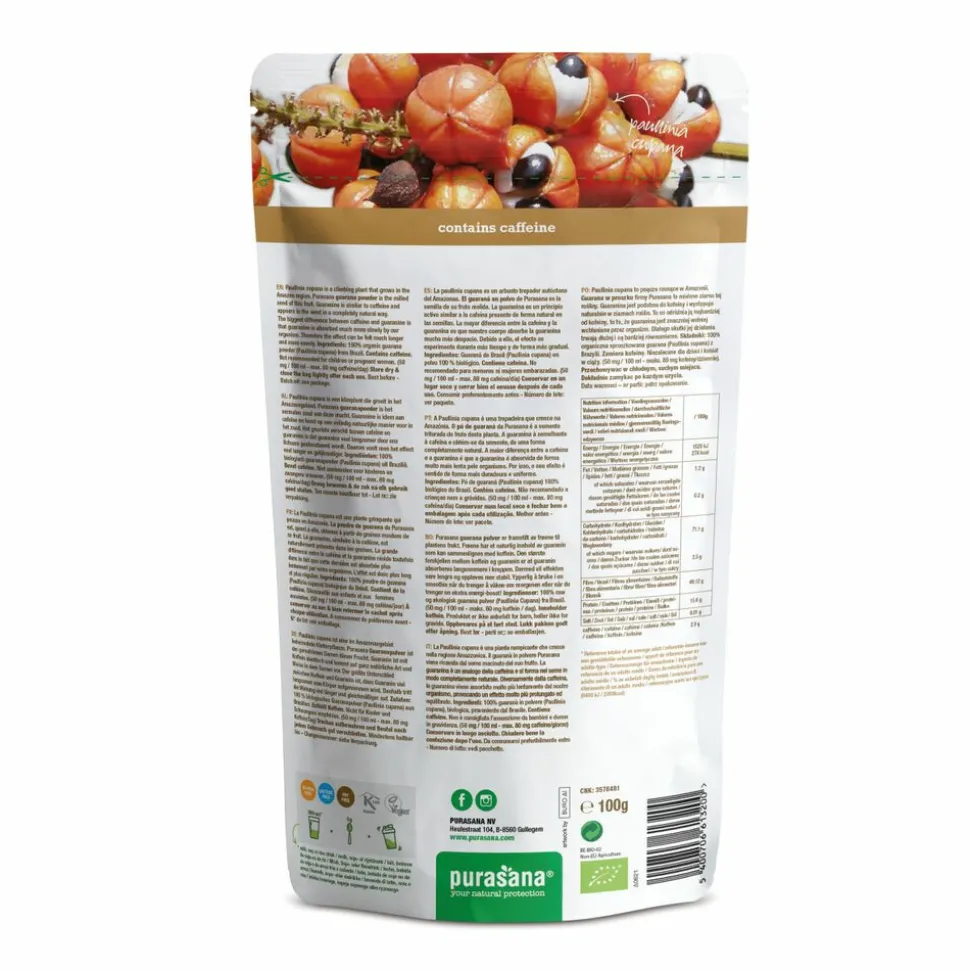 Purasana Superfood Guarana Poeder Bio 100 gr