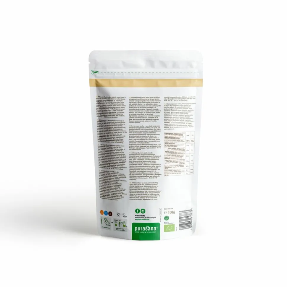 Purasana Super Spicy & Tea Bio Ashwagandha Poeder 100 gr