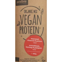 Purasana Vegan Protein Mix Pompoen - Zonnebloem - Hennep Cacao Bio 400 gr
