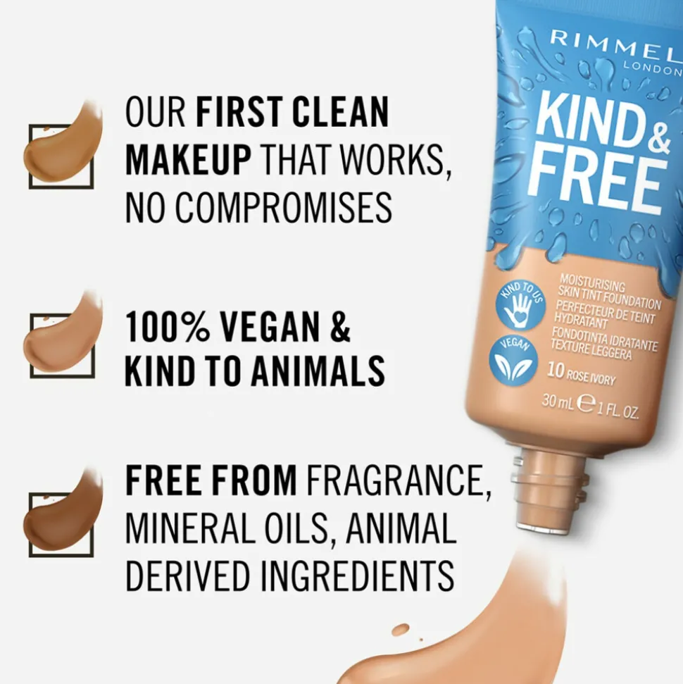 Rimmel KIND & FREE Vegan Foundation 410 Latte 30 ml