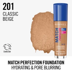 Rimmel Match Perfection Foundation 201 Classic Beige 30 ml