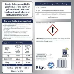 Robijn Professional Wasmiddel Poeder Gekleurde Was 180 Wasbeurten Pro Formula 8 kg