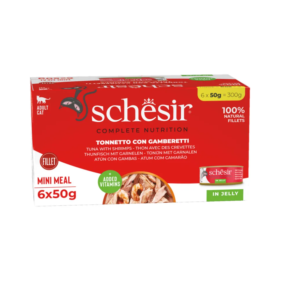 Schesir Kattenvoer Tonijn - Garnaal 6 x 50 gr