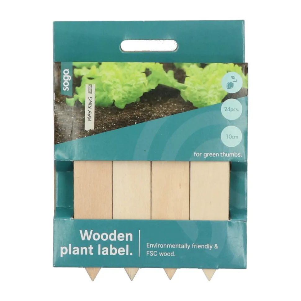 SOGO Houten Steeketiket 10 cm 24 stuks
