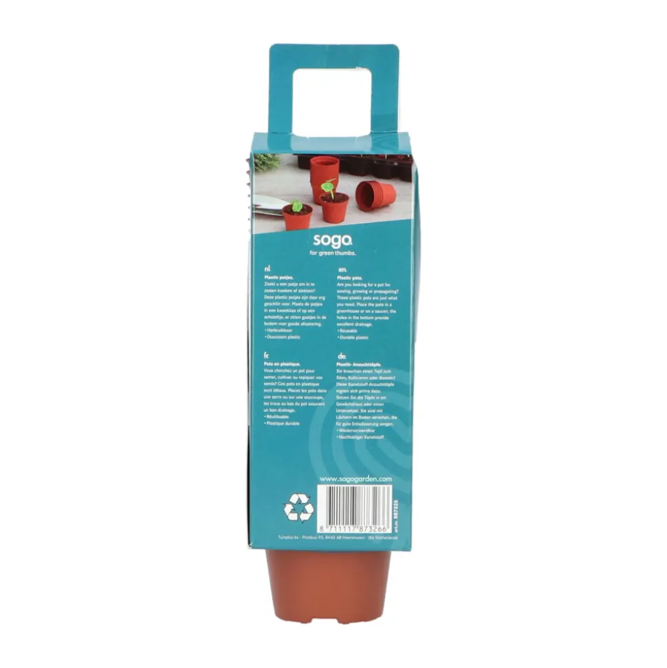 SOGO Plastic Potje Terra Kleur 6 cm 30 stuks