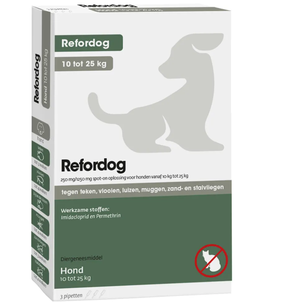 Tick Off Refordog Spot-on 250 mg 10 kg tot 25 kg 3 stuks