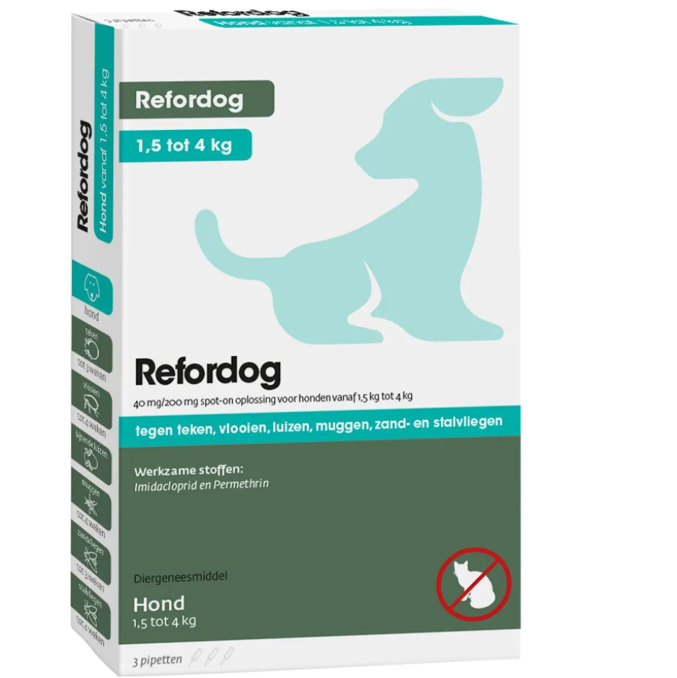 Tick Off Refordog Spot-on 40 mg 1,5 kg tot 4 kg 3 stuks