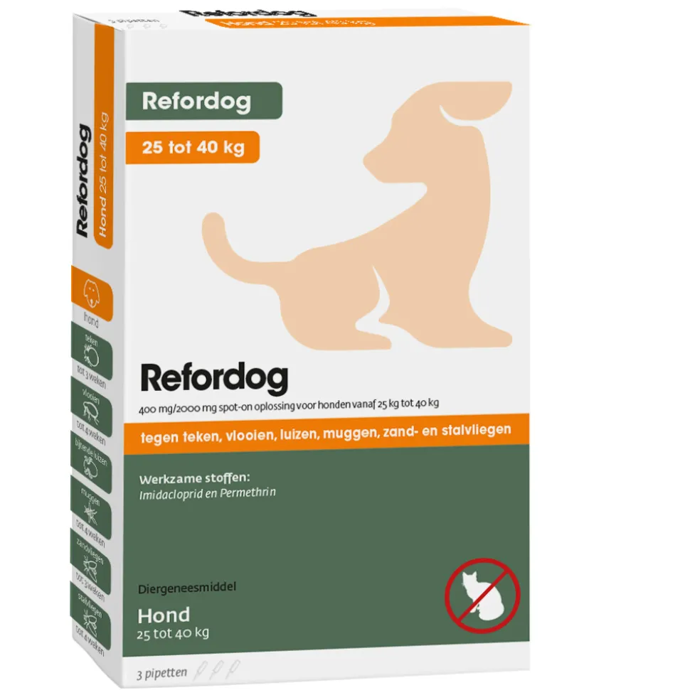 Tick Off Refordog Spot-on 400 mg 25 kg tot 40 kg 3 stuks