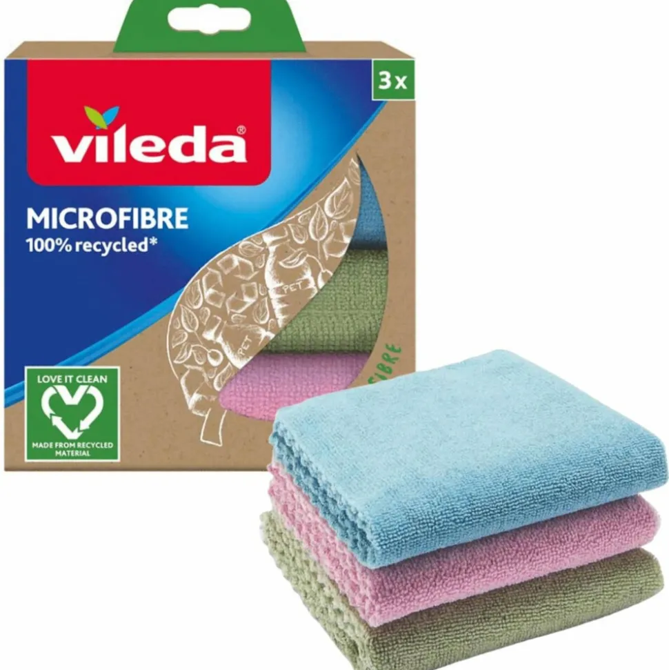 Vileda Microvezeldoek 100% Gerecycleerd 3 stuks