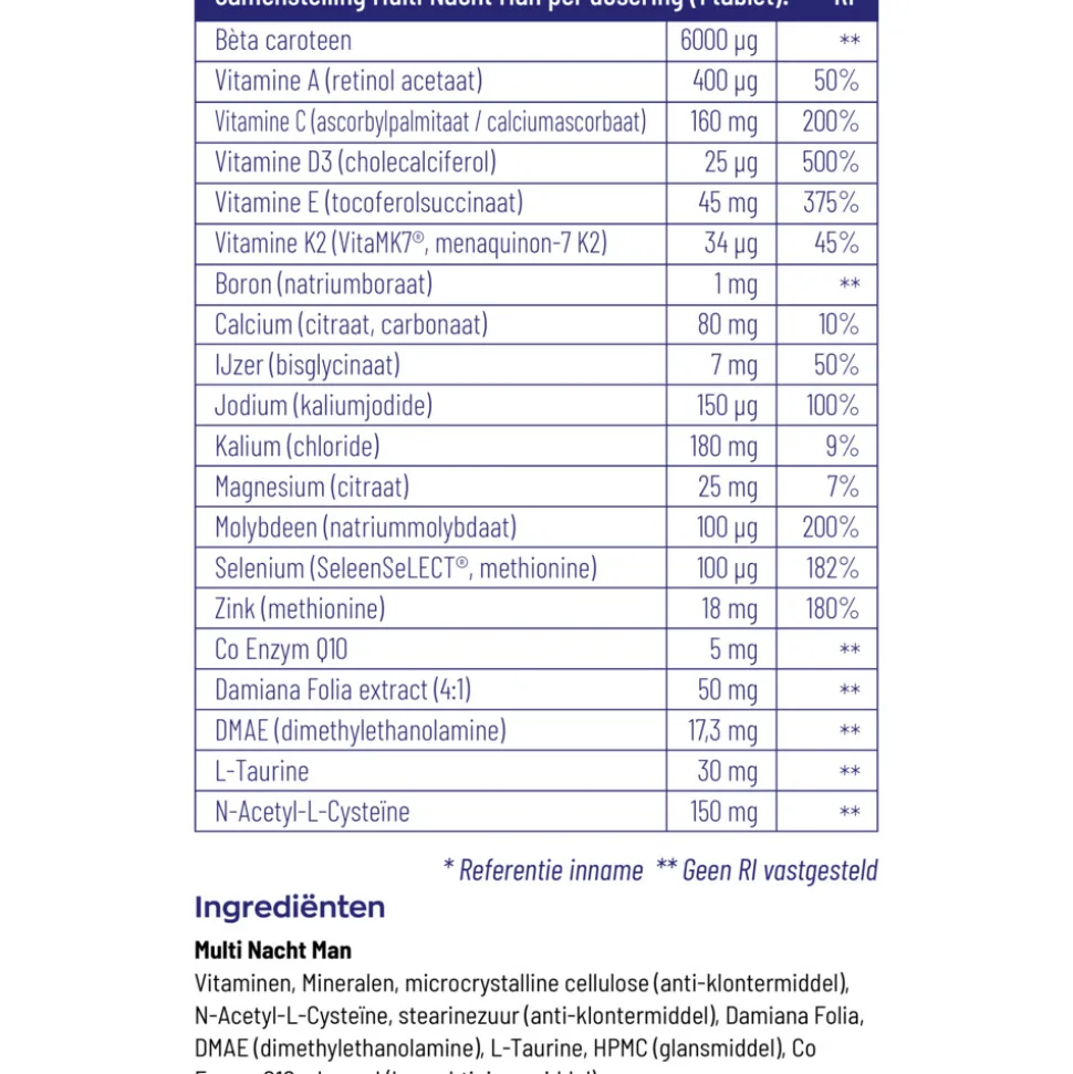 Vitakruid Multi Nacht Man 90 tabletten