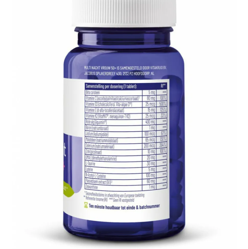 Vitakruid Multi Nacht Vrouw 50+ 30 tabletten