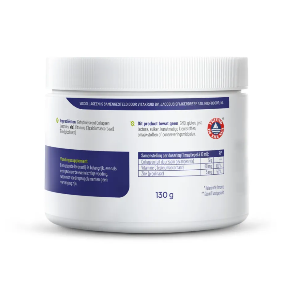 Vitakruid Pure Viscollageen Poeder Met C en Zink 130 gr