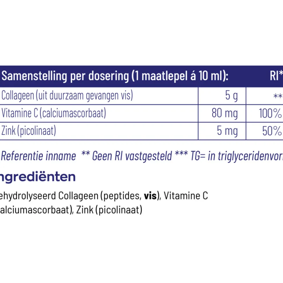 Vitakruid Pure Viscollageen Poeder Met C en Zink 130 gr