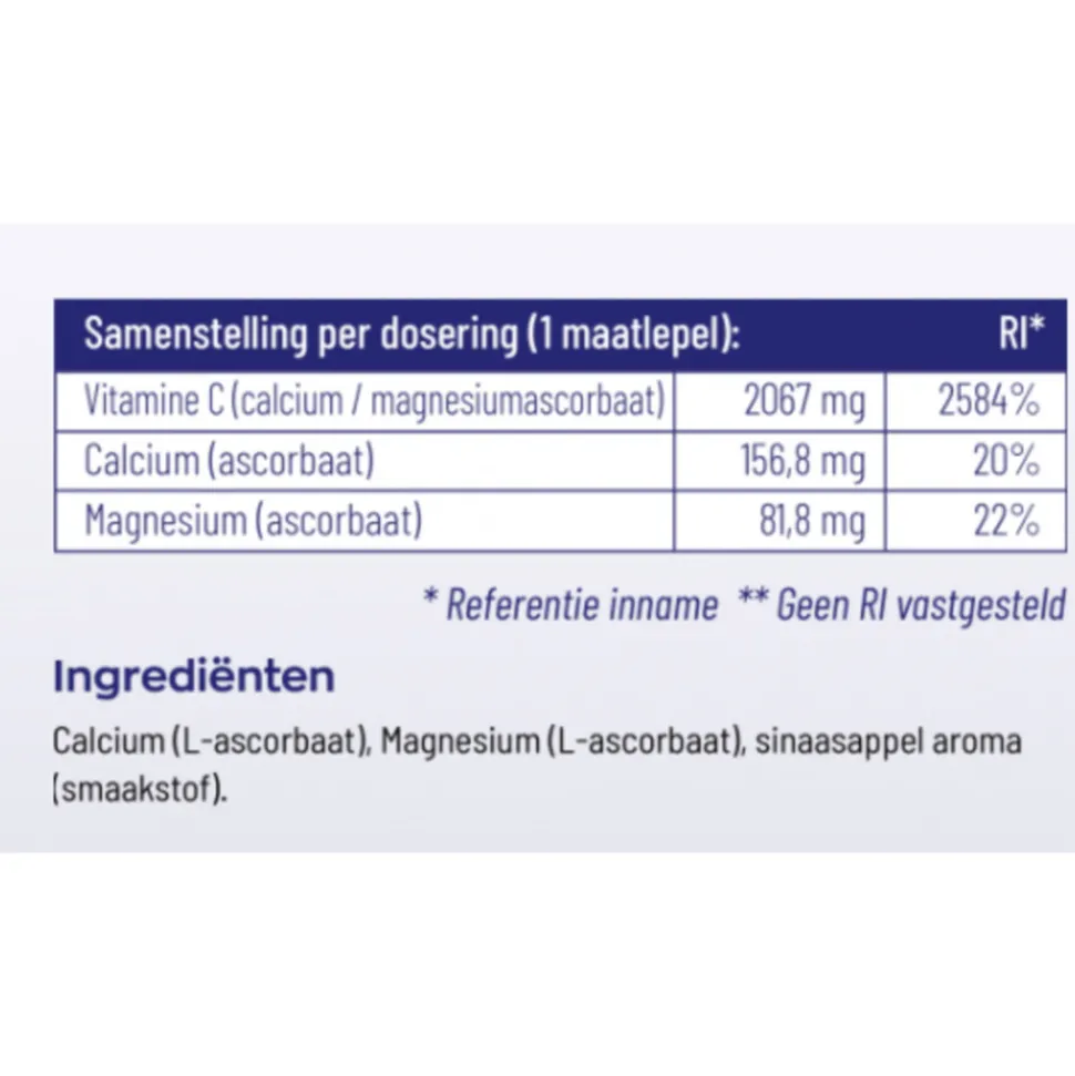 Vitakruid Vitamine C Poeder Calcium- & Magnesiumascorbaat 260 gr