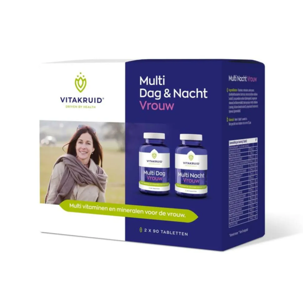 Vitakruid Vrouw Multi Dag Nacht 180 tabletten