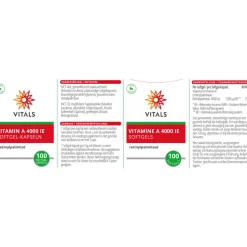 Vitals Vitamine A Retinylpalmitaat 4000ie 100 softgels