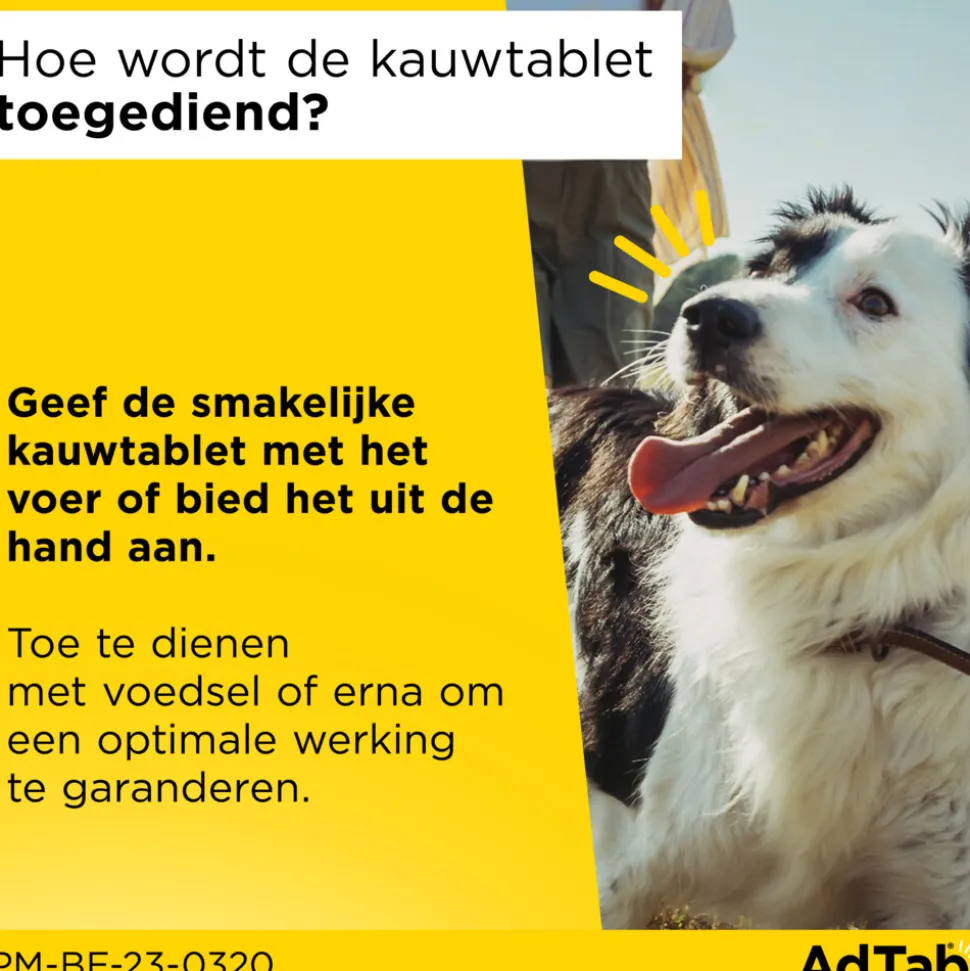 2x AdTab Anti Vlo en Teek Kauwtabletten Hond >22-45kg 3 tabletten