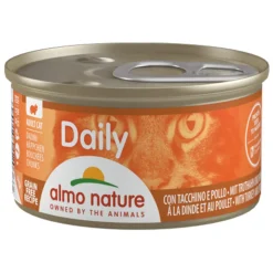 24x Almo Nature Daily Menu Kattenvoer Nat Blikje Kalkoen & Kip 85 gr