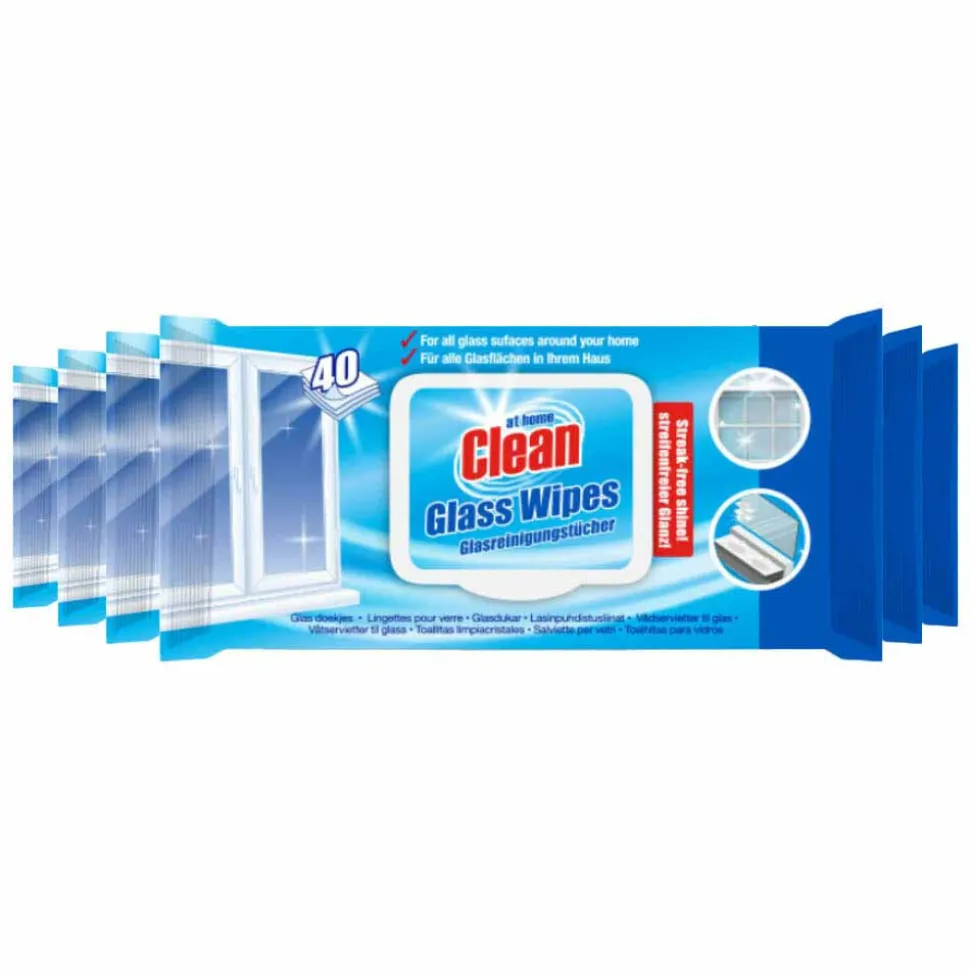 6x At Home Reinigingsdoekjes Glas 40 stuks