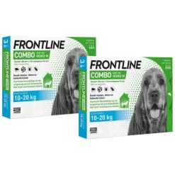 2x Frontline Combo Spot On Anti Vlooien en Teken Druppels Hond M 3 pipetten