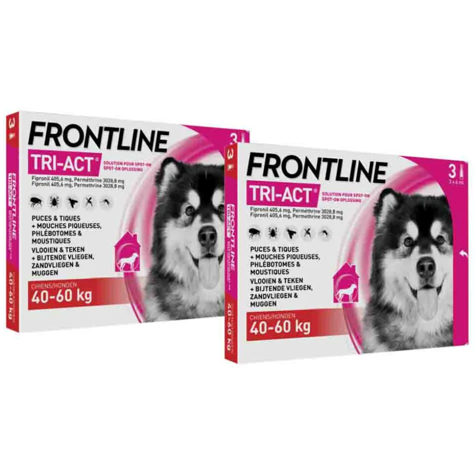 2x Frontline Tri-Act Anti Vlooien en Teken Druppels XL 3 pipetten